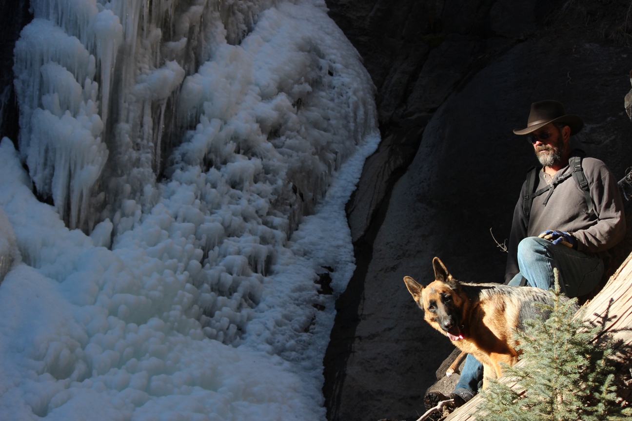 gunnar and bob by waterfall