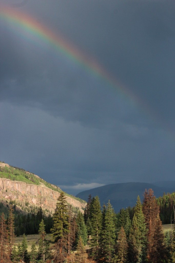 rainbow and heavy sky