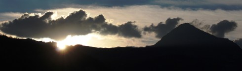 sun setting in the window