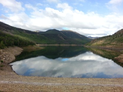 riding in over reservoir
