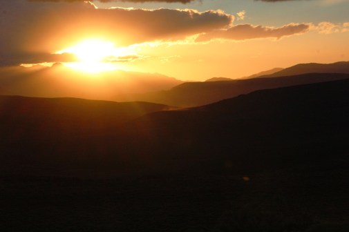 sunset from the phonebooth