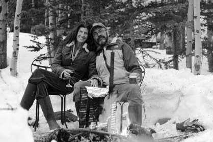 gin and bob having an evening in the backyard