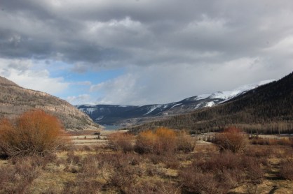 looking down to reservoir
